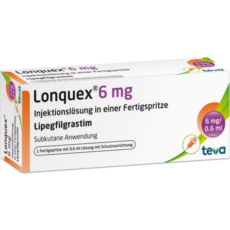 Lonquex 6&nbsp;mg Injektionslösung in einer Fertigspritze