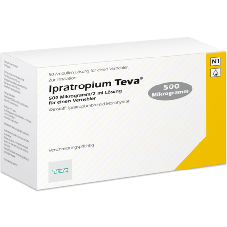 Ipratropium Teva® 500&nbsp;Mikrogramm/2&nbsp;ml Lösung für einen Vernebler