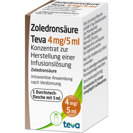 Zoledronsäure Teva 4 mg/5 ml Konzentrat zur Herstellung einer Infusionslösung