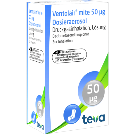 Ventolair® mite 50 µg Dosieraerosol, Druckgasinhalation, Lösung