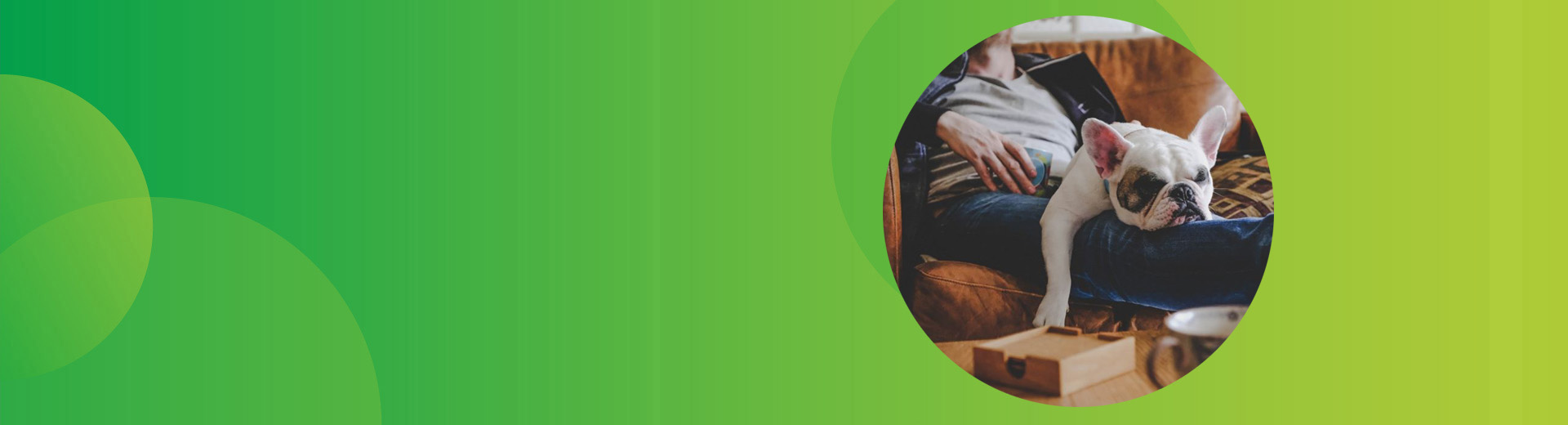 Mann ruht sich auf der Coach zusammen mit seinem Hund aus